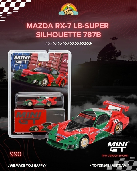ĐỒ CHƠI MÔ HÌNH XE MINIGT 1:64- MAZDA RX-7 LB-SUPER SILHOUETTE 787B- MGT00990