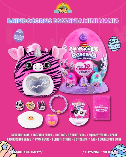 Trứng Bất Ngờ ZURU TOYS Rainbocorns Eggzania Mini Mania - Đồ Chơi Trải Nghiệm Sưu Tầm