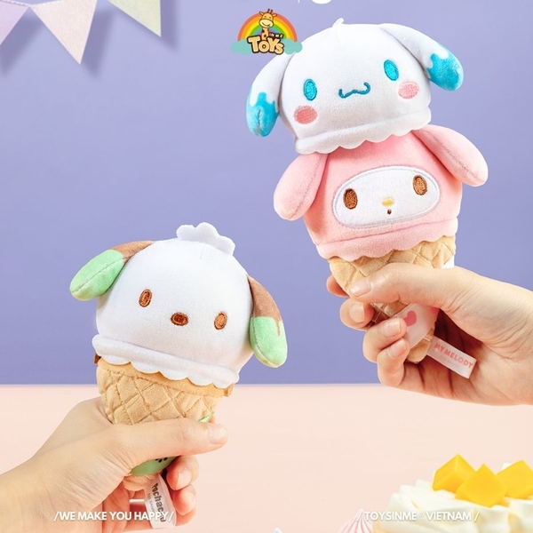 ĐỒ CHƠI TÚI MÙ MÓC KHÓA SANRIO CHARACTERS ICE CREAM CONE SERIES