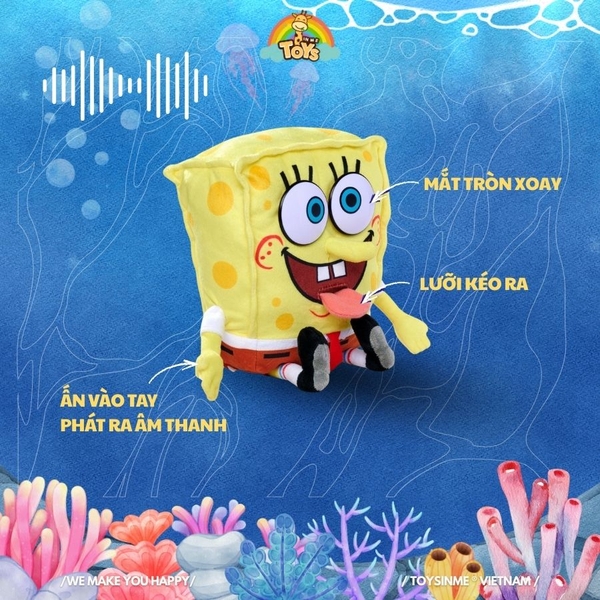 ĐỒ CHƠI GẤU BÔNG SPONGEBOB PHÁT ÂM THANH - SPONGEBOB FEATURE PLUSH 30CM