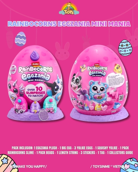 Trứng Bất Ngờ ZURU TOYS Rainbocorns Eggzania Mini Mania - Đồ Chơi Trải Nghiệm Sưu Tầm