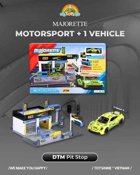 ĐỒ CHƠI XE MÔ HÌNH MAJORETTE MOTORSPORT DTM PIT STOP + 1 VEHICLE