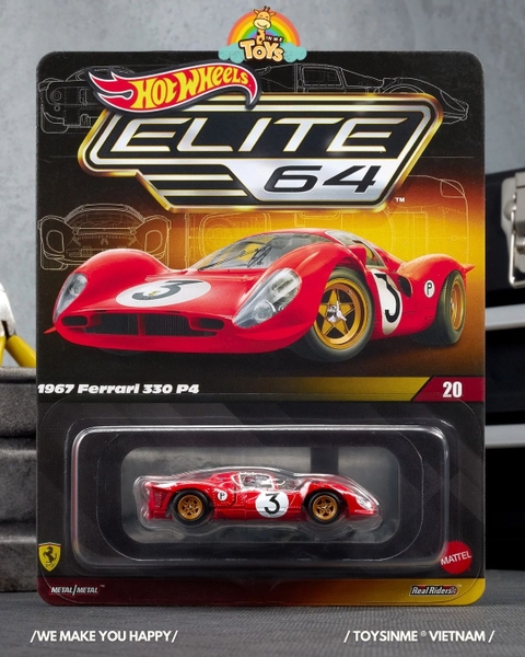 ĐỒ CHƠI MÔ HÌNH SIÊU XE HOT WHEELS ELITE 64 1967 FERRARI 330 P4