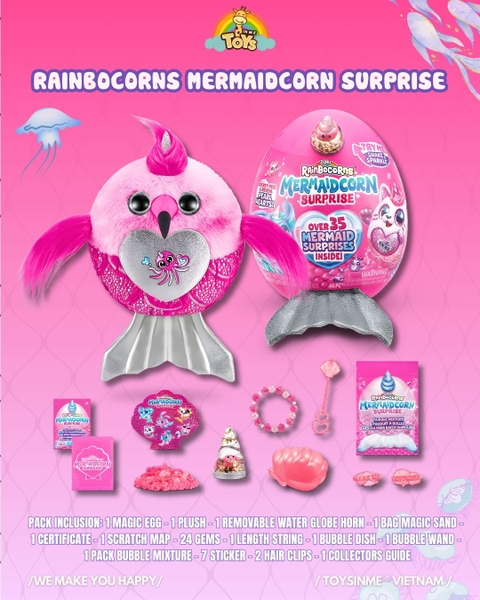Trứng Bất Ngờ ZURU TOYS Rainbocorns Mermaidcorn Surprise - Đồ Chơi Trải Nghiệm Sưu Tầm