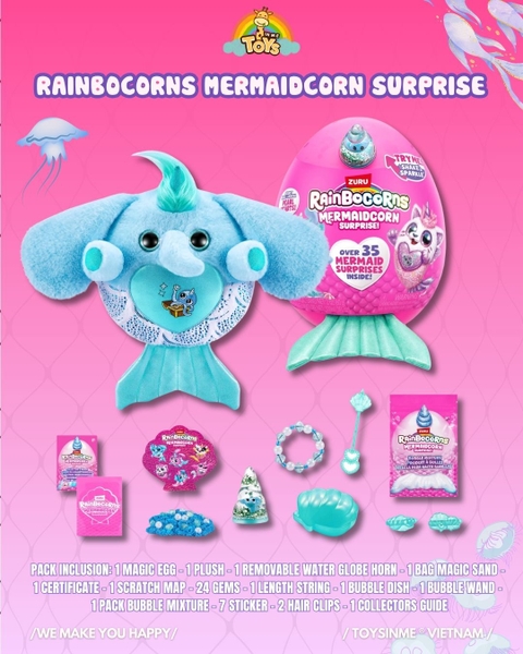 Trứng Bất Ngờ ZURU TOYS Rainbocorns Mermaidcorn Surprise - Đồ Chơi Trải Nghiệm Sưu Tầm