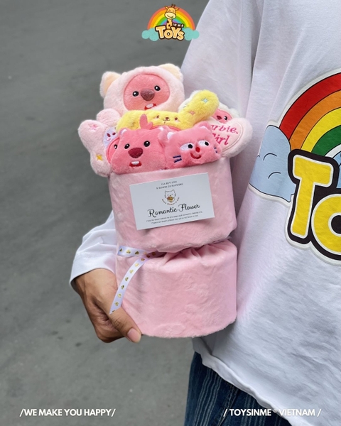 SET HOA GẤU BÔNG NHÂN VẬT HOẠT HÌNH - ĐỒ CHƠI QUÀ TẶNG LƯU NIỆM