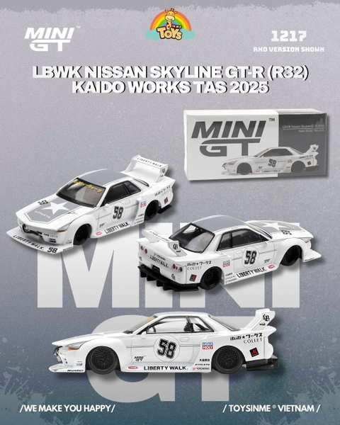 ĐỒ CHƠI XE MÔ HÌNH MINIGT 1:64 - LBWK Nissan Skyline GR-R (R32) TAS 2025 RHD - MGT01217-R