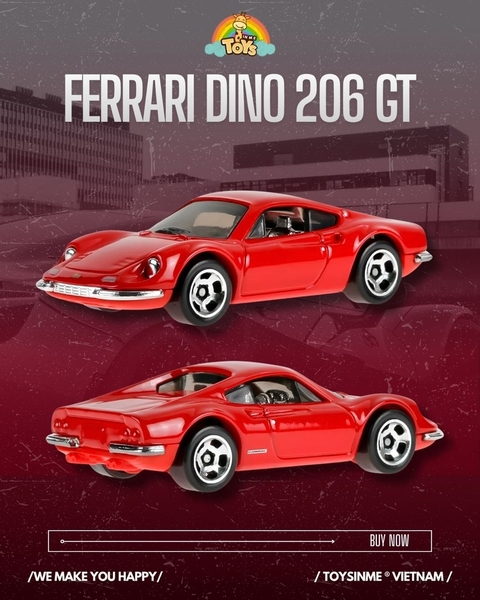 ĐỒ CHƠI XE MÔ HÌNH HOT WHEELS FERRARI DINO 206 GT