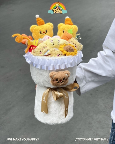 SET HOA GẤU BÔNG NHÂN VẬT HOẠT HÌNH - ĐỒ CHƠI QUÀ TẶNG LƯU NIỆM