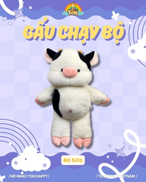 ĐỒ CHƠI GẤU BÔNG CHẠY BỘ - THÚ NHỒI BÔNG CAO CẤP 45CM