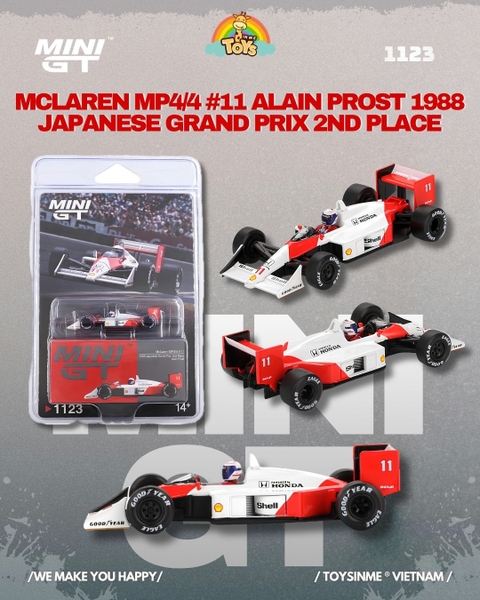 ĐỒ CHƠI XE MÔ HÌNH MINIGT 1:64 - MclarenAlain Prost 1988 Japanese Grand Prix 2nd Place - MGT01123