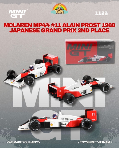 ĐỒ CHƠI XE MÔ HÌNH MINIGT 1:64 - MclarenAlain Prost 1988 Japanese Grand Prix 2nd Place - MGT01123