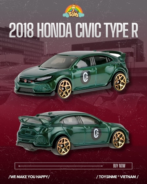 ĐỒ CHƠI XE MÔ HÌNH HOT WHEELS 2018 HONDA CIVIC TYPE R