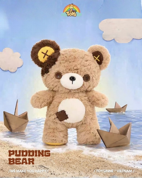ĐỒ CHƠI GẤU BÔNG MẮT CÚC  - THÚ NHỒI BÔNG CAO CẤP 35CM