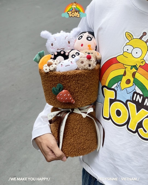 SET HOA GẤU BÔNG NHÂN VẬT HOẠT HÌNH - ĐỒ CHƠI QUÀ TẶNG LƯU NIỆM