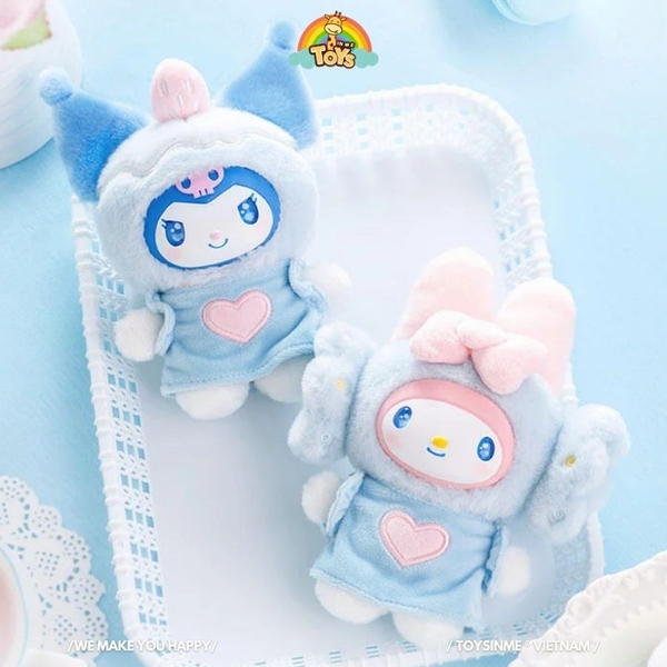 ĐỒ CHƠI HỘP MÙ MÓC KHÓA SANRIO CHARACTERS BLUE FLUTTER SERIES PLUSH RELAXING TOY