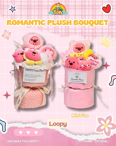 SET HOA GẤU BÔNG NHÂN VẬT HOẠT HÌNH - ĐỒ CHƠI QUÀ TẶNG LƯU NIỆM
