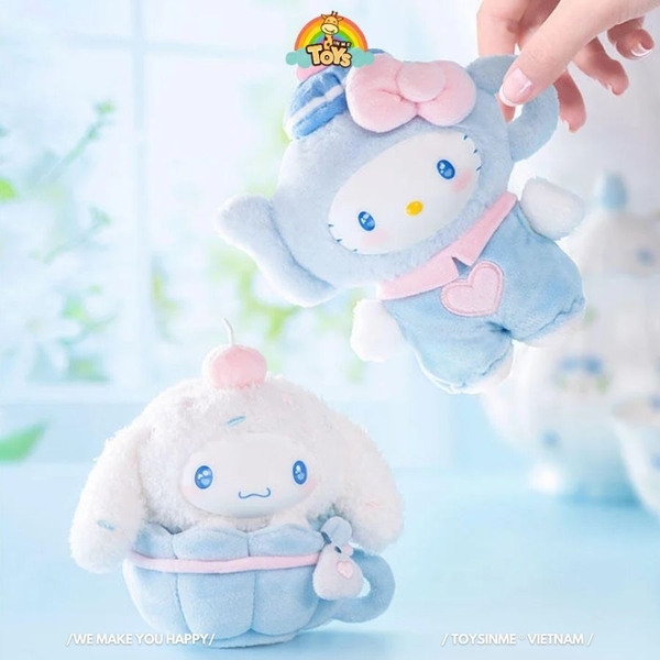 ĐỒ CHƠI HỘP MÙ MÓC KHÓA SANRIO CHARACTERS BLUE FLUTTER SERIES PLUSH RELAXING TOY