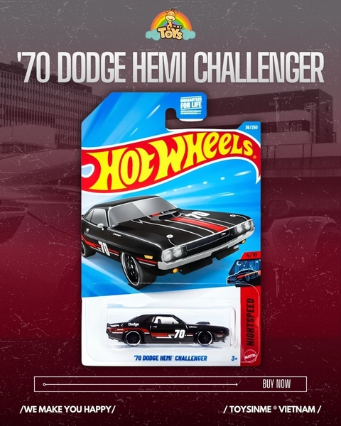 ĐỒ CHƠI XE MÔ HÌNH HOT WHEELS 70 DODGE HEMI CHALLENGER