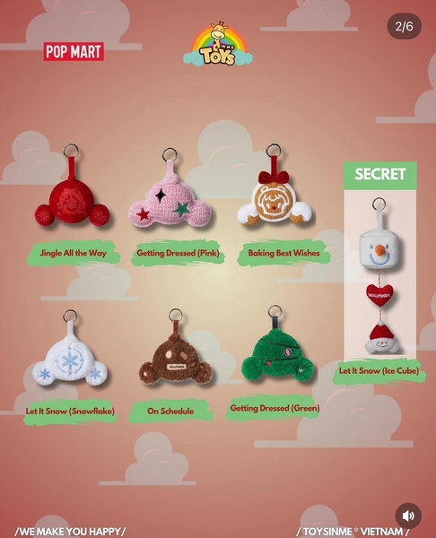 MÓC KHÓA BÔNG SKULLPANDA CHRISTMAS - SKULLPANDA TELL ME WHAT YOU WANT SERIES PLUSH PENDANT