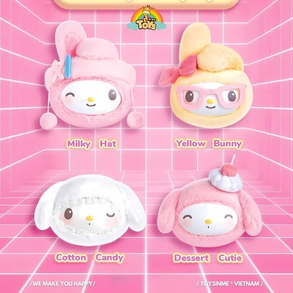 ĐỒ CHƠI TÚI MÙ MÓC KHÓA MY MELODY - ADORABLE BUNNE SERIES PLUSH RELAXING