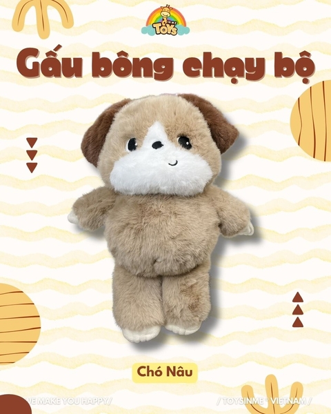 ĐỒ CHƠI GẤU BÔNG CHẠY BỘ - THÚ NHỒI BÔNG CAO CẤP 45CM