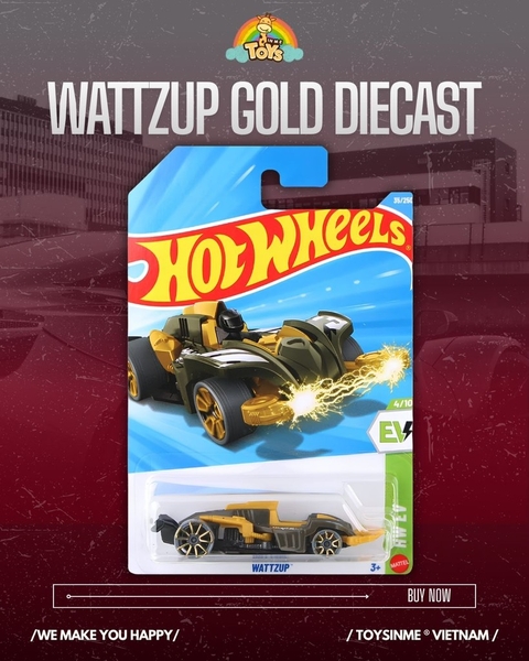 ĐỒ CHƠI XE MÔ HÌNH HOT WHEELS WATTZUP GOLD DIECAST