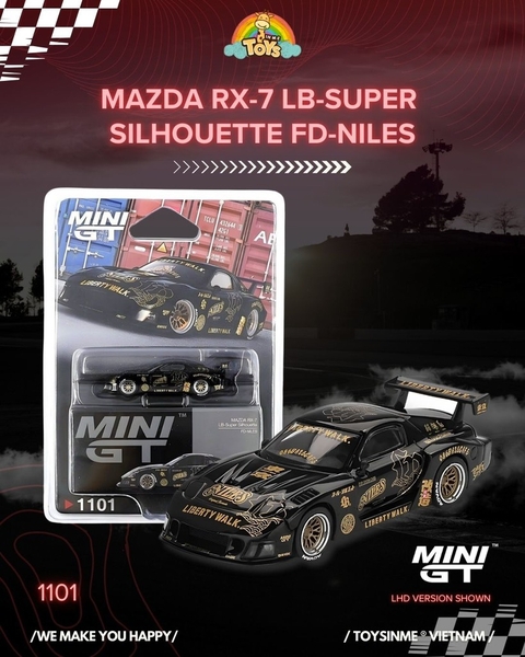 MÔ HÌNH XE MINIGT 1:64- MAZDA RX-7 LB-SUPER SILHOUETTE FD-NILES- MGT01101