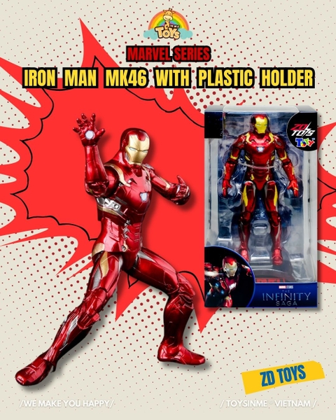 ĐỒ CHƠI MÔ HÌNH ZD TOYS MARVEL - IRON MAN MK46 WITH PLASTIC HOLDER