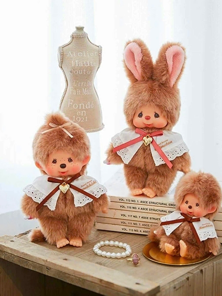 MÓC KHÓA MÔ HÌNH ĐỘNG VẬT MONCHHICHI KEYCHAIN BOY & GIRL PLUSH DOLL 15CM