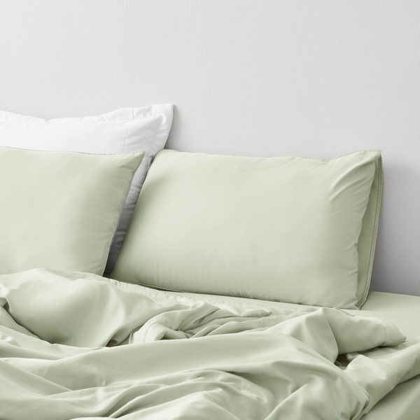 Ga Giường Lẻ Lụa Ice Silk Xanh Thì Thầm, Drap Nệm Bo Chun Mềm Mát, Mát Lạnh 1m2