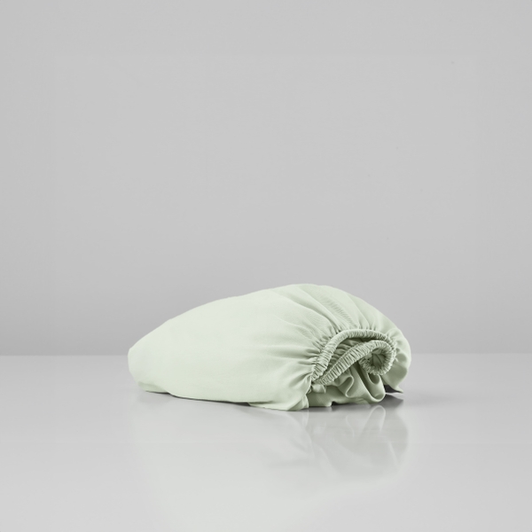 Ga Giường Lẻ Lụa Ice Silk Xanh Thì Thầm, Drap Nệm Bo Chun Mềm Mát, Mát Lạnh 1m4