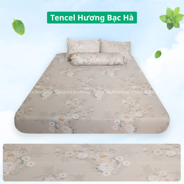 Bộ Ga Gối Chun Ice Mint BH47 Hương Bạc Hà Đặc Trưng, Kháng Khuẩn Nhiều Họa Tiết 1m8