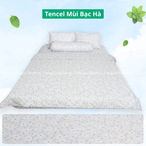 Bộ Chăn Ga Gối Ice Mint BH54 Hương Bạc Hà Đặc Trưng, Kháng Khuẩn Nhiều Họa Tiết 1m2