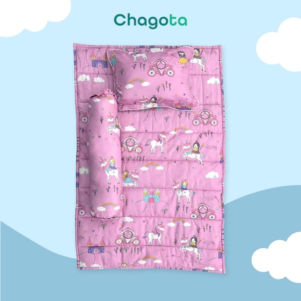 Bộ Nệm Trẻ Em Chagota Thế Giới Cổ Tích 5 Món Rayon Microfiber Kháng Khuẩn 75x115cm