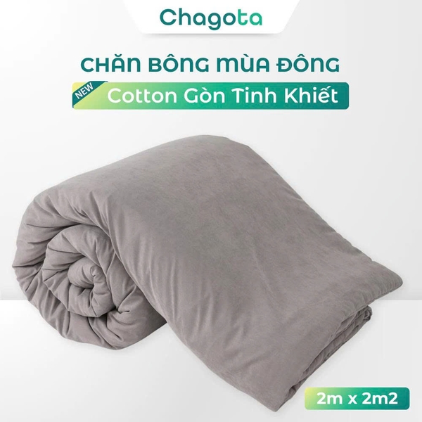 Chăn Bông Mùa Đông Chagota Cotton Cao Cấp, Mềm Mại An Toàn Cho Da 2mx2m5