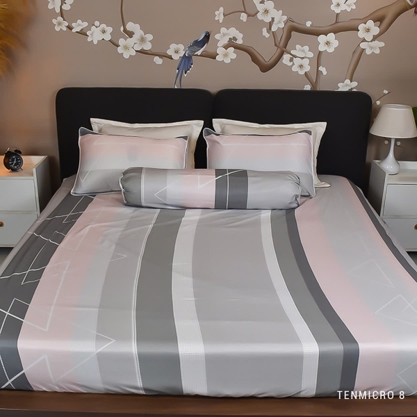 Bộ Ga Gối Chun Tencel Microfiber 08 Mát Lạnh Kháng Khuẩn 4 Món 1m8x2m