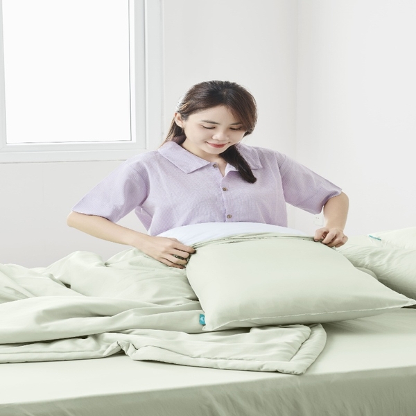 Vỏ Áo Gối Nằm Xanh Thì Thầm Mềm Mại Thoáng Khí Mát Lạnh 48x68cm