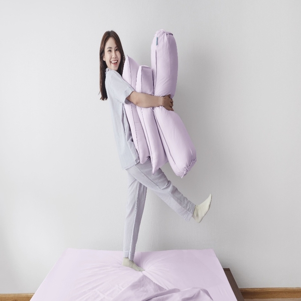 Vỏ Gối Ôm Sim Tím Mềm Mại Thoáng Khí Dây Kéo Tiện Lợi 35cmx100cm