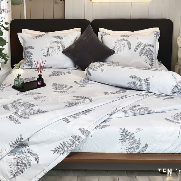 Bộ Chăn Ga Gối Lyocell T220s Luxury 42 Mát Lạnh Thoáng Khí 5 Món 1m6x2m