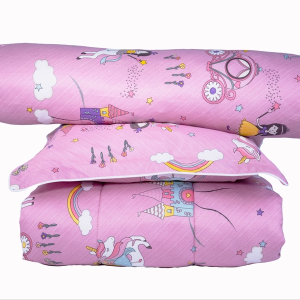 Bộ Nệm Trẻ Em Chagota Thế Giới Cổ Tích 5 Món Rayon Microfiber Kháng Khuẩn 75x115cm