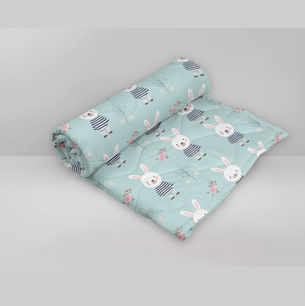 Chăn Em Bé Chagota Thỏ Xanh 37 Rayon Microfiber Thoáng Khí 75x115cm