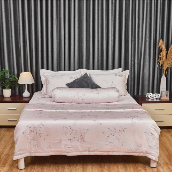 Bộ Chăn Ga Gối Lyocell T300s King 03 Mát Lạnh Kháng Khuẩn 5 Món 1m6