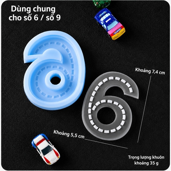 Khuôn Silicon - Số Viền - Số 6 và 9 Dùng Chung (0-9)