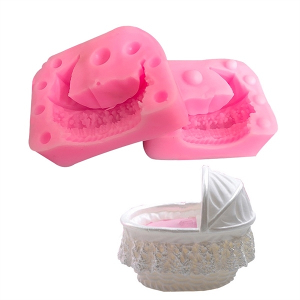 Khuôn Silicon - Em Bé - Xe Nôi Cầm - 2 Mảnh