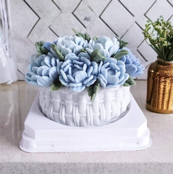Khuôn Silicon - Chậu Cây - Đan Lưới 12cm