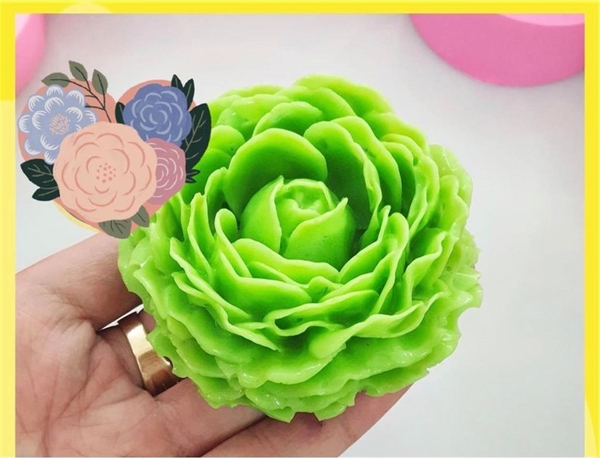 Khuôn Silicon - Hoa Hồng Lai - Mẫu Đơn - 9cm