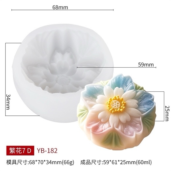 Khuôn Silicon - Hoa Mai Đào Nằm - Yb-182