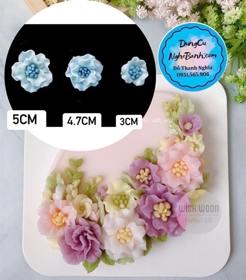 Khuôn Silicon - Hoa Mẫu Đơn 5cm Hoa to