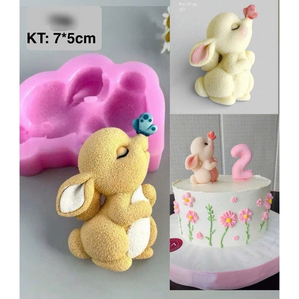 Khuôn Silicon - Động Vật - Con Thỏ Tai Dài 7.5cm